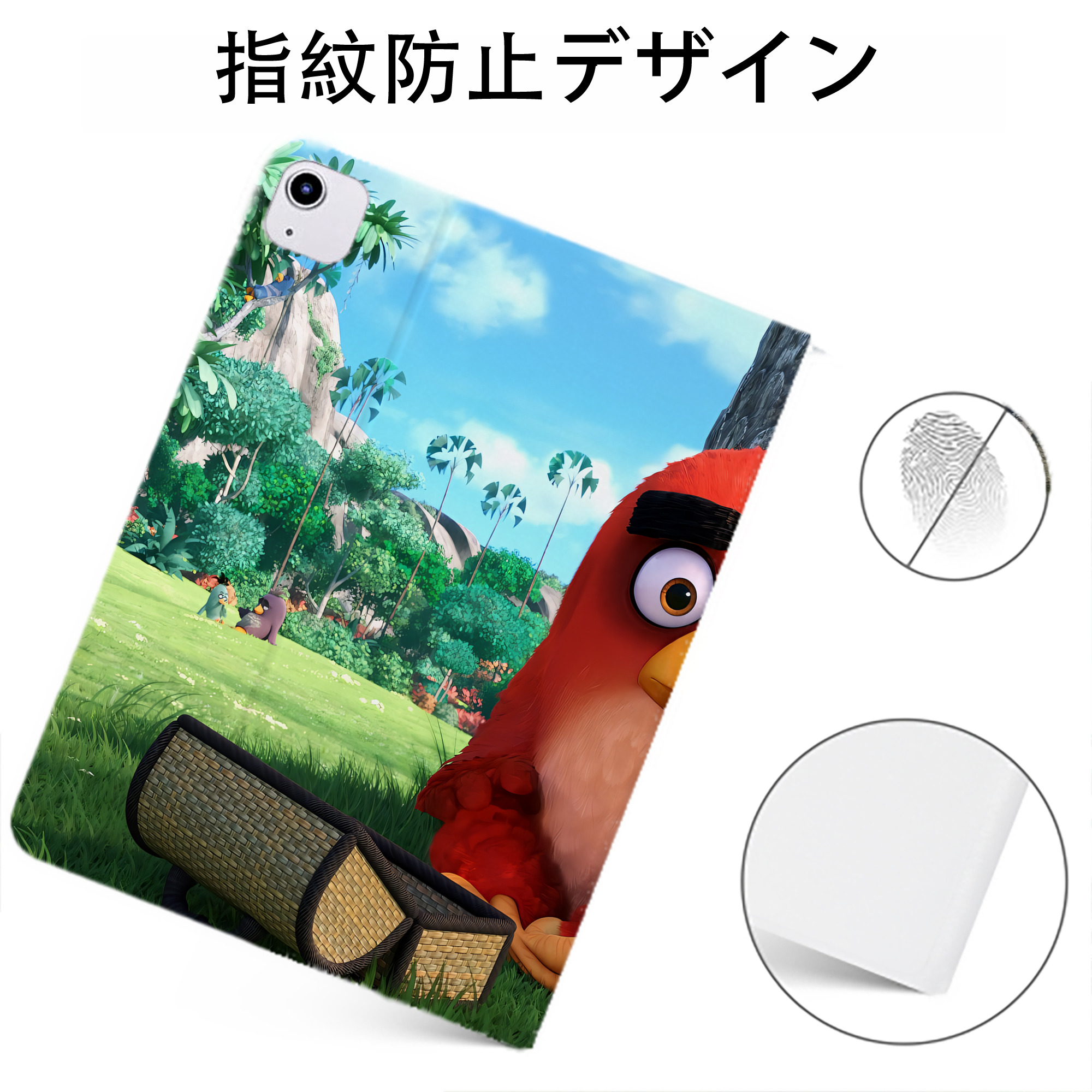 （画像用） Angry Birds アングリーバード IPadケース ペンホルダー付き ブックスタイルデザイン